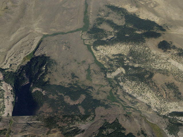 Aerial image of Nicolia/ Deadman Trailhead