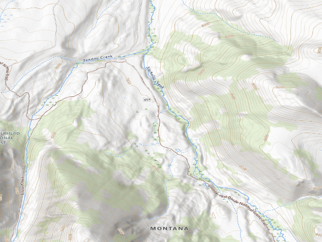 USGS topographic map of Nicolia/ Deadman Trailhead