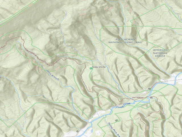 USGS topographic map of Niday A.T. Shelter