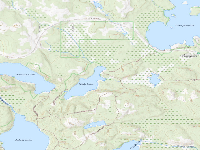USGS topographic map of Nigh Lake Site 1