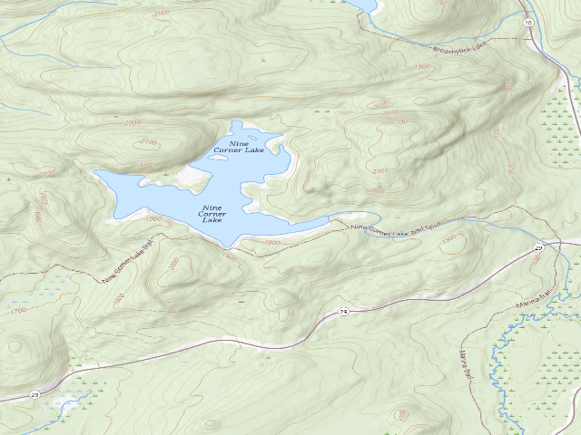 USGS topographic map of Nine Corner Lake #1 (Ferris Lake Wild Forest)