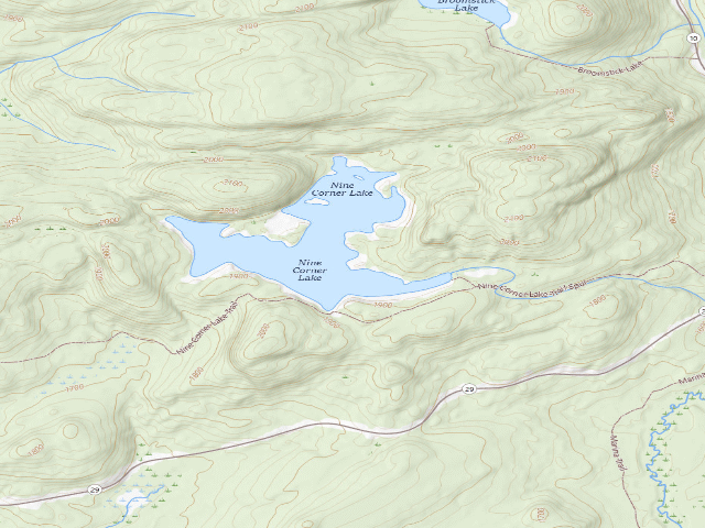 USGS topographic map of Nine Corner Lake #2 (Ferris Lake Wild Forest)