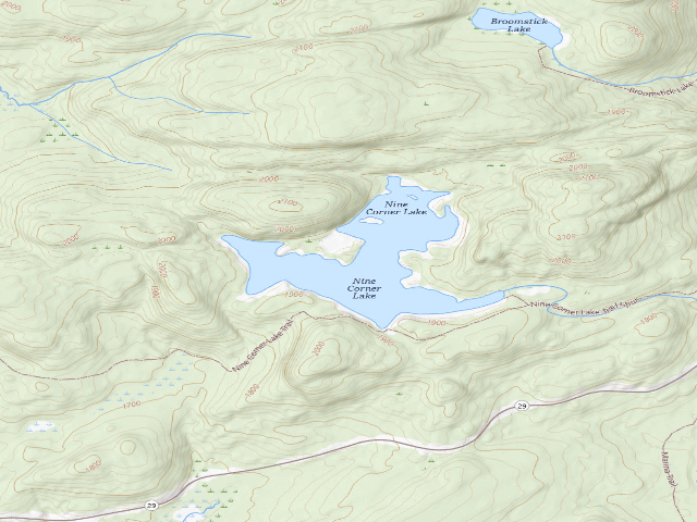 USGS topographic map of Nine Corner Lake #3 (Ferris Lake Wild Forest)