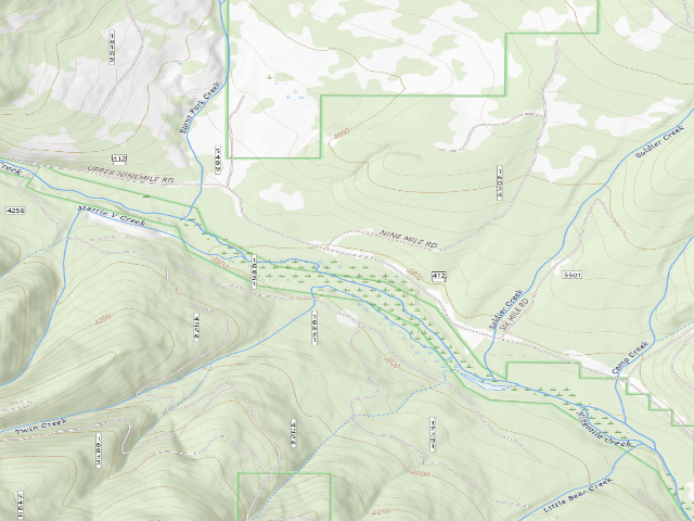 USGS topographic map of Ninemile Creek