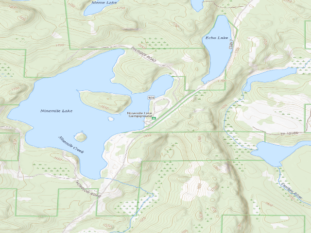 USGS topographic map of Ninemile Lake Campground