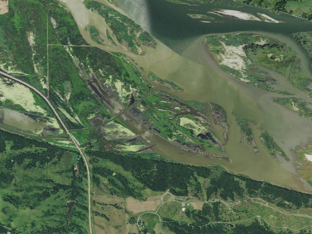 Aerial image of Niobrara Confluence WMA