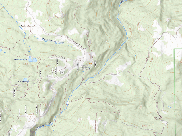 USGS topographic map of Niotche Creek Trailhead