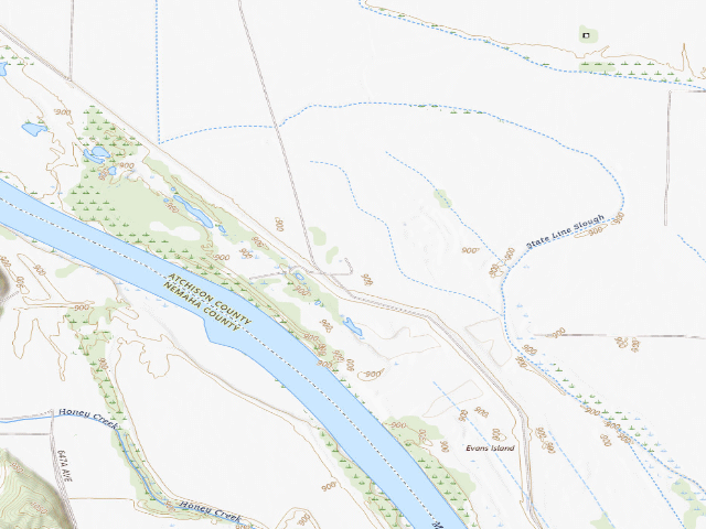 USGS topographic map of Nishnabotna Conservation Area