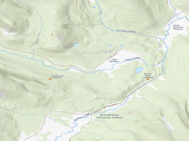 USGS topographic map of No Campfires