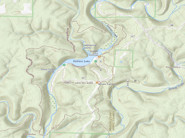 USGS topographic map of Noblett Lake Campground