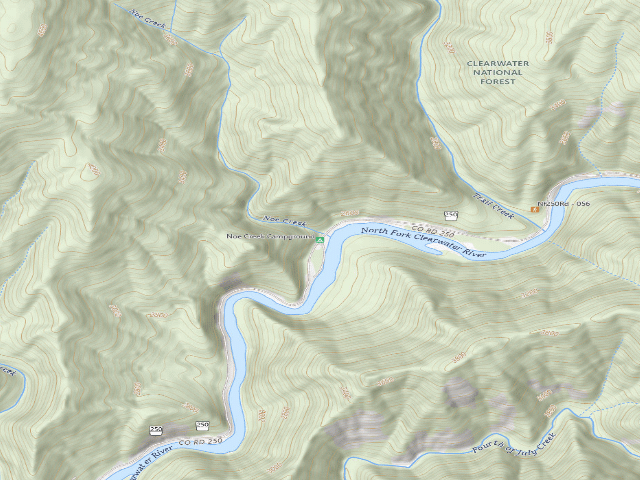 USGS topographic map of Noe Creek Campground