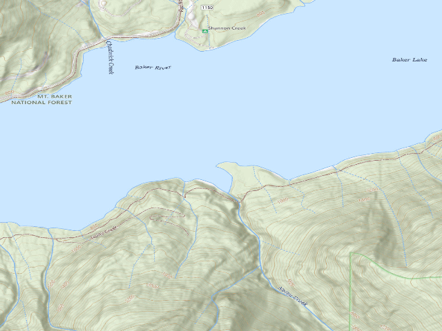 USGS topographic map of Noisy Creek Campsites