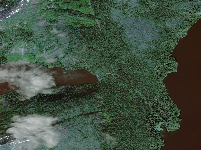 Aerial image of Nooya Lake Shelter (Misty Fjords National Monument)