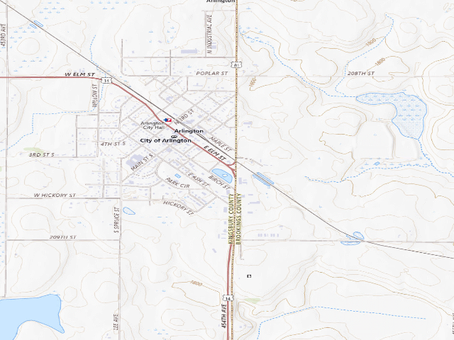 USGS topographic map of Nordland Park Campground (Arlington)
