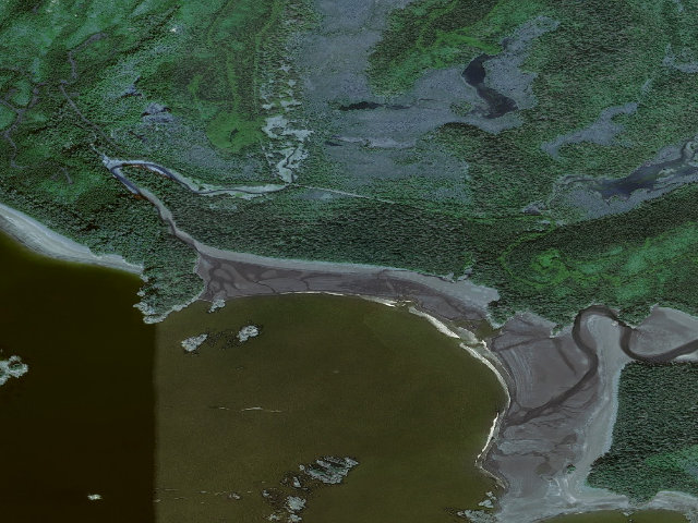 Aerial image of North Beach Dispersed Camping Area
