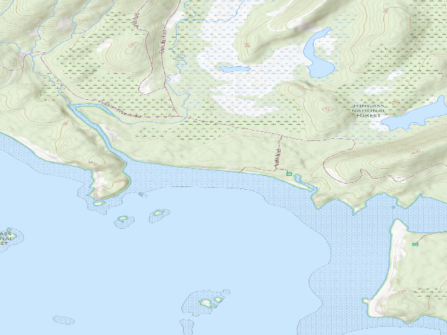 USGS topographic map of North Beach Dispersed Camping Area