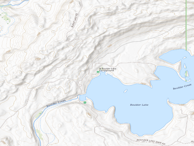 USGS topographic map of North Boulder Lake Campground