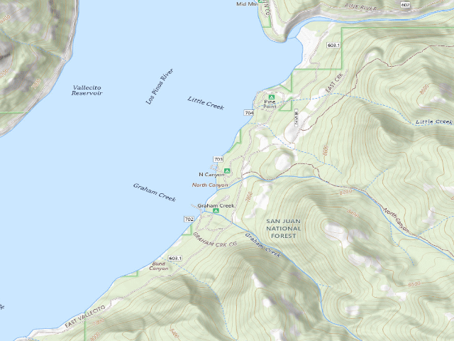 USGS topographic map of North Canyon Campground
