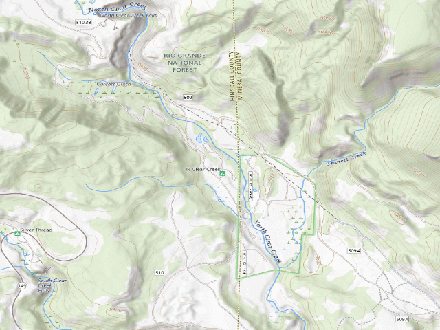 USGS topographic map of North Clear Creek Campground