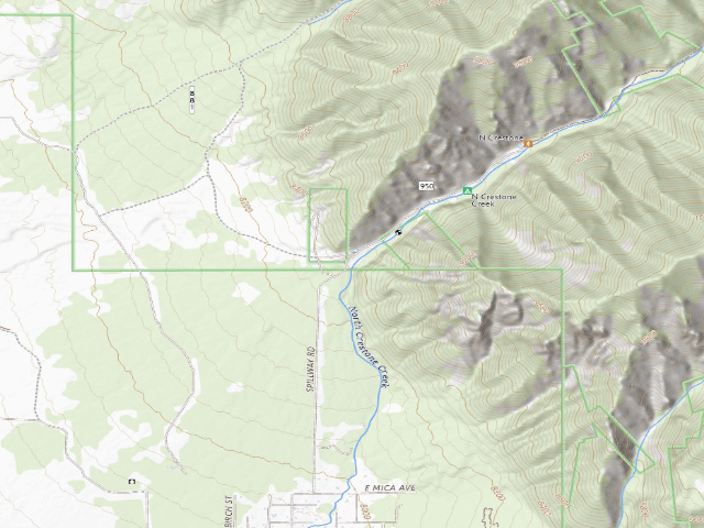 USGS topographic map of North Crestone Campground