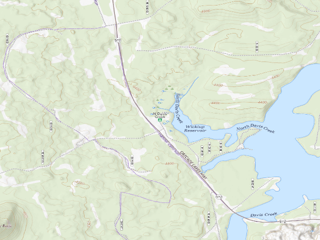 USGS topographic map of North Davis Creek