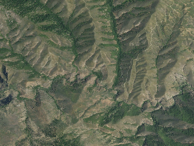 Aerial image of North Fork Beegum Creek Camp