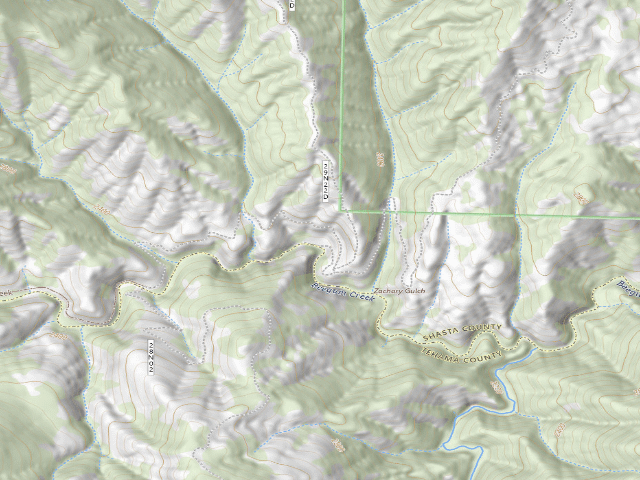 USGS topographic map of North Fork Beegum Creek Camp