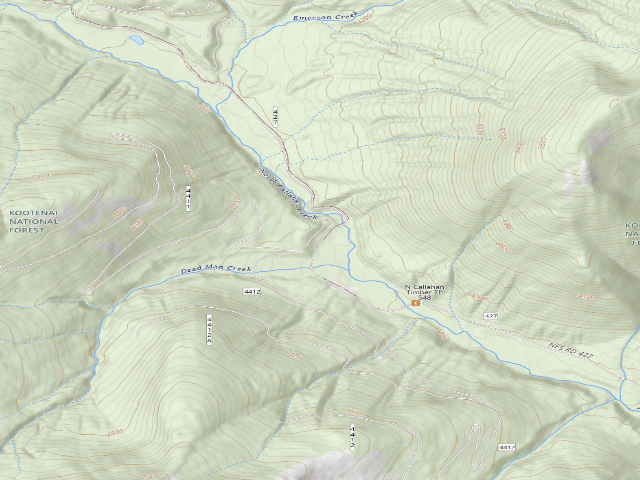 USGS topographic map of North Fork Callahan
