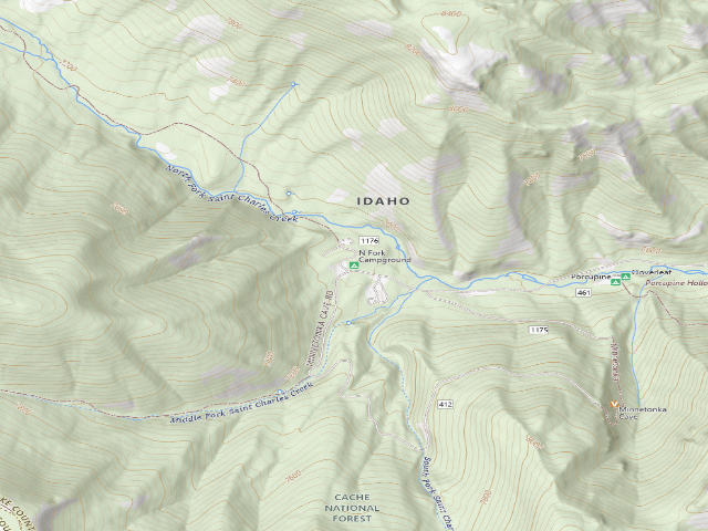 USGS topographic map of North Fork Campground