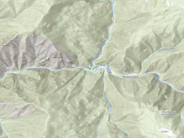 USGS topographic map of North Fork Campground