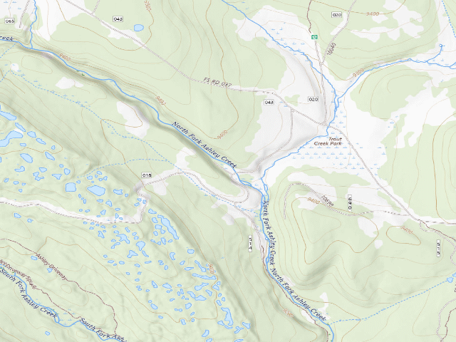 USGS topographic map of North Fork Camping Area