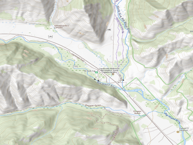 USGS topographic map of North Fork Cg