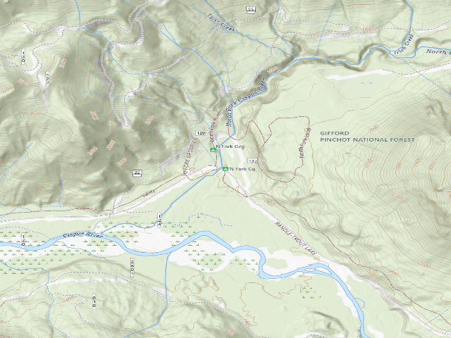 USGS topographic map of North Fork Cg