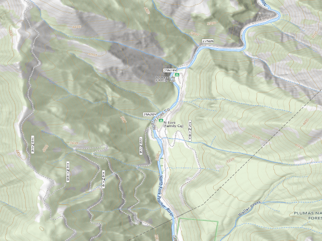 USGS topographic map of North Fork (Family Cg)