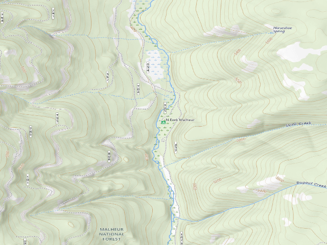 USGS topographic map of North Fork Malheur
