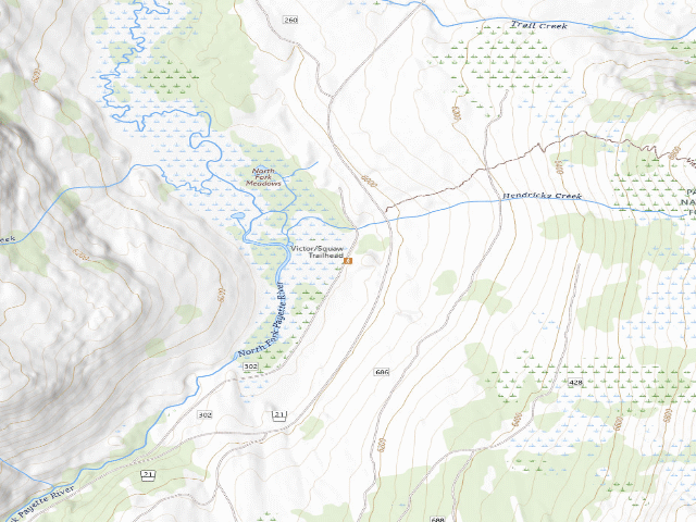 USGS topographic map of North Fork Meadows