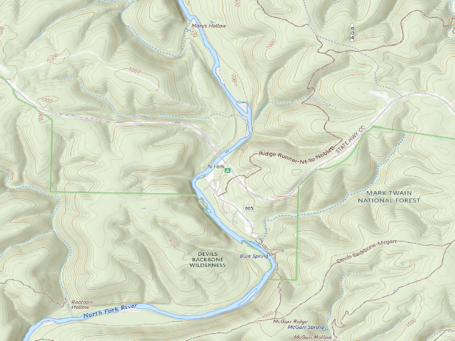 USGS topographic map of North Fork