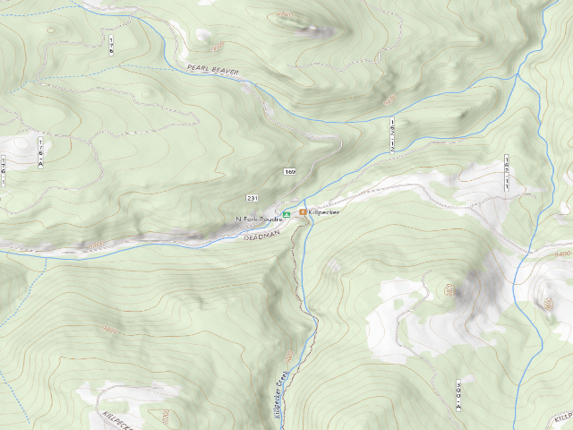 USGS topographic map of North Fork Poudre