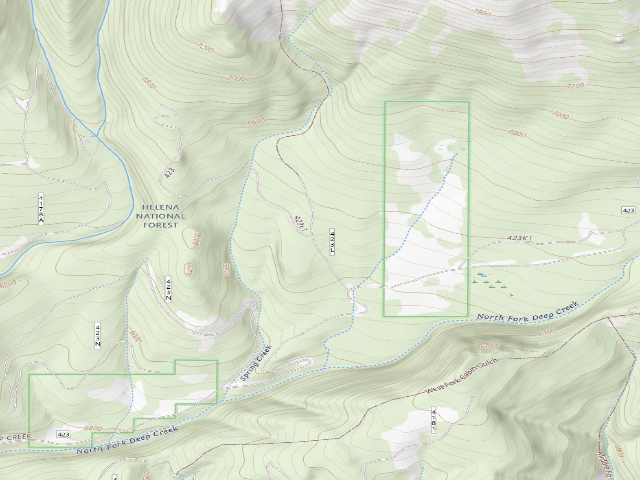 USGS topographic map of North Fork Rd 423L1