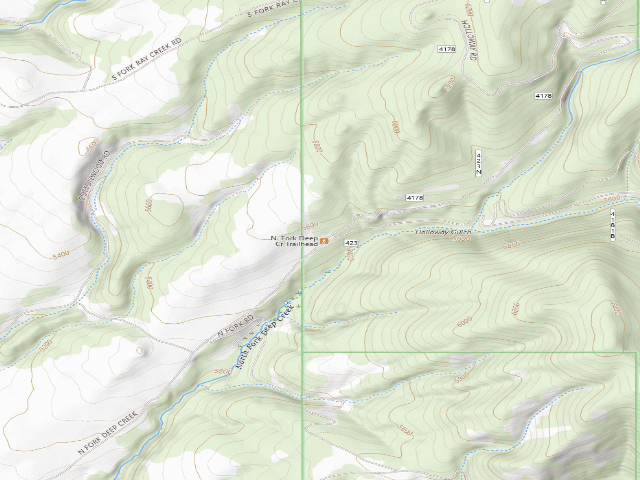 USGS topographic map of North Fork Rd423 004