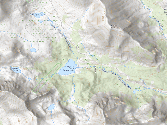 USGS topographic map of North Fork Reservoir