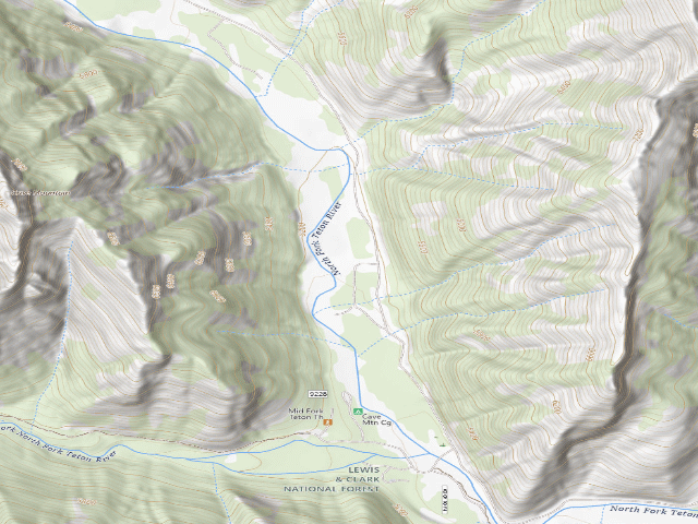 USGS topographic map of North Fork Road 144F01