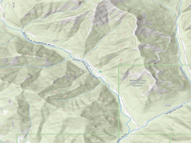 USGS topographic map of North Fork Teanaway River Dispersed Camping