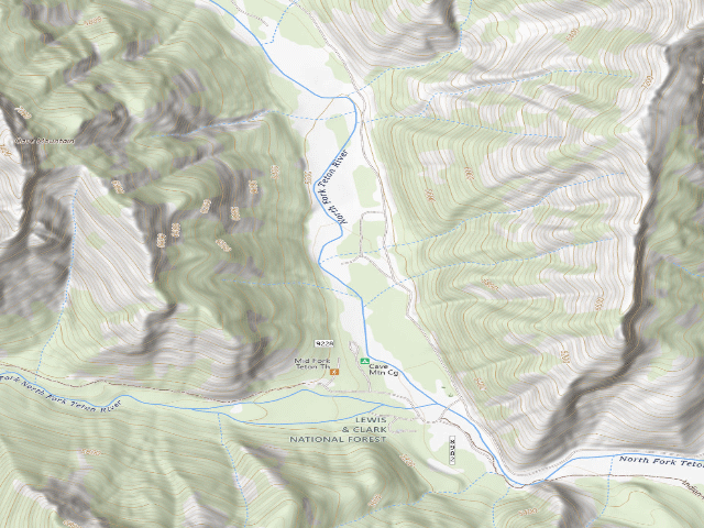 USGS topographic map of North Fork Teton Road 144E
