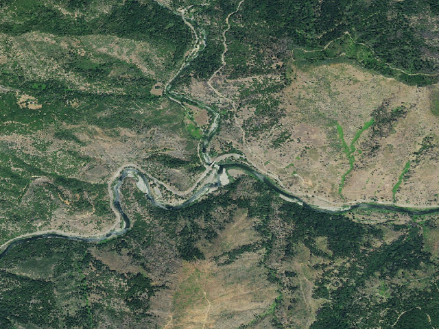 Aerial image of North Fork Trinity