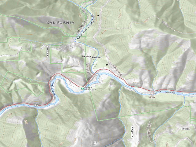 USGS topographic map of North Fork Trinity