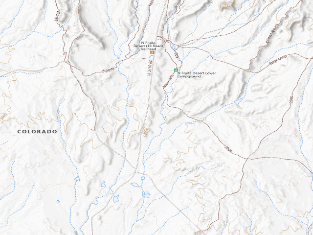 USGS topographic map of North Fruita Desert Dispersed Camping