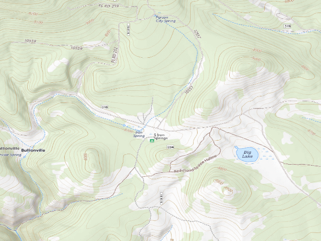 USGS topographic map of North Iron Springs Camping Area