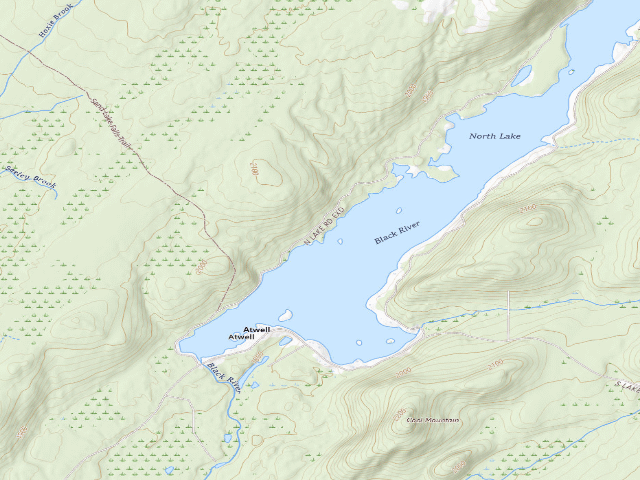 USGS topographic map of North Lake Designated Campsite #10 (Black River Wild Forest)