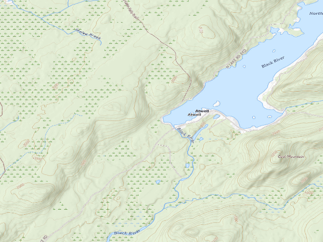 USGS topographic map of North Lake Designated Campsite #2 (Black River Wild Forest)